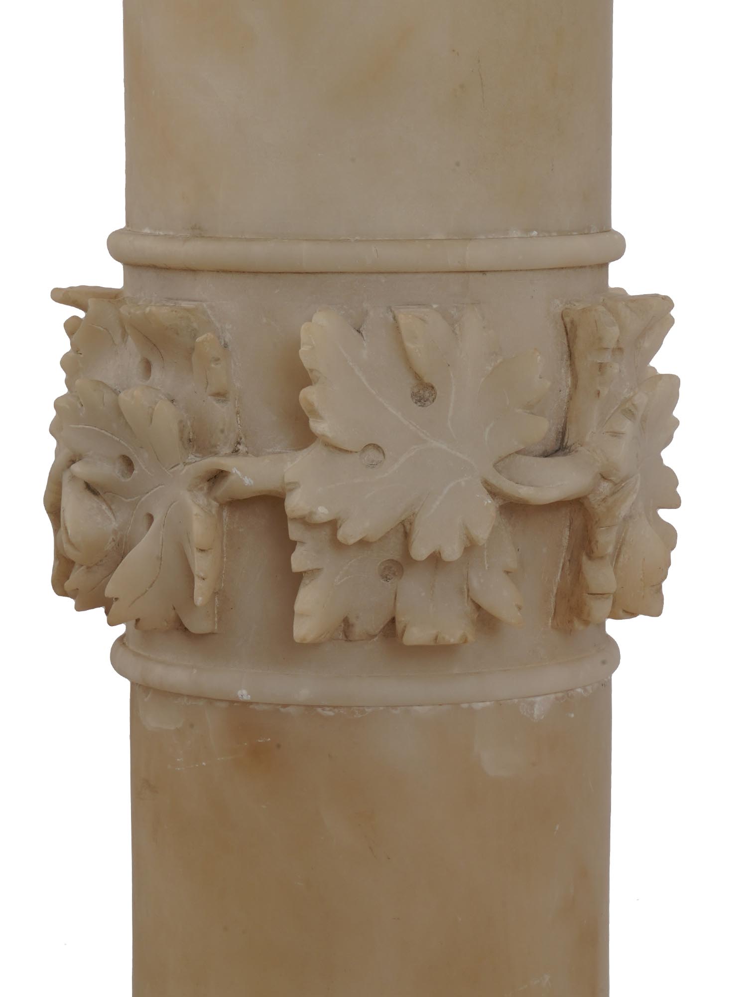 ANTIQUE ITALIAN ALABASTER PEDESTAL COLUMN PIC-4